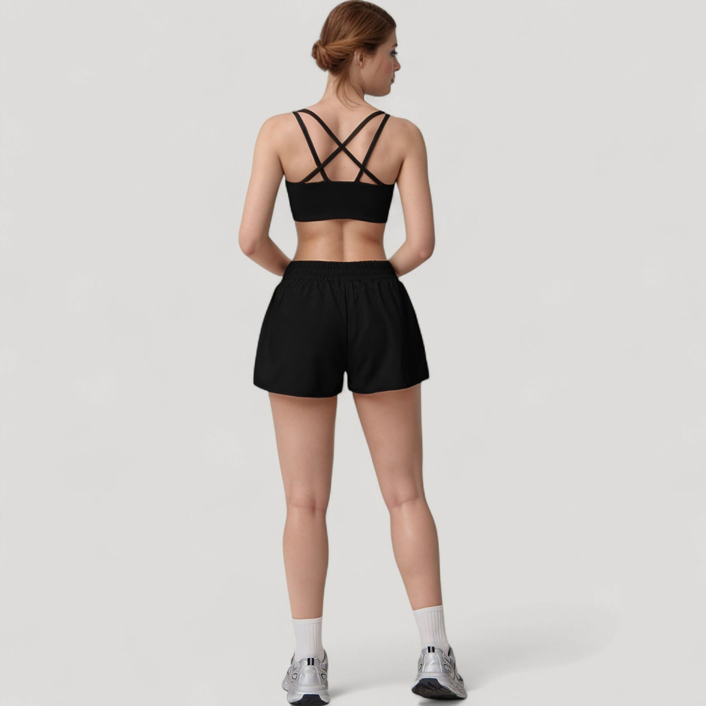 Anna-Kaci Active Women's High Waist Running Shorts with Built-In Liner and Side Pockets for Storage