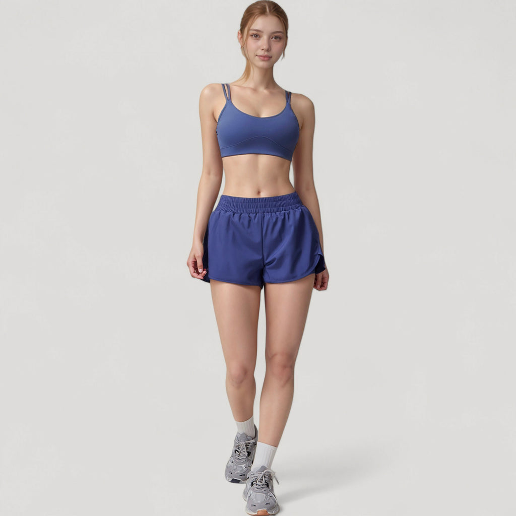 Anna-Kaci Active Women's High Waist Running Shorts with Built-In Liner and Side Pockets for Storage