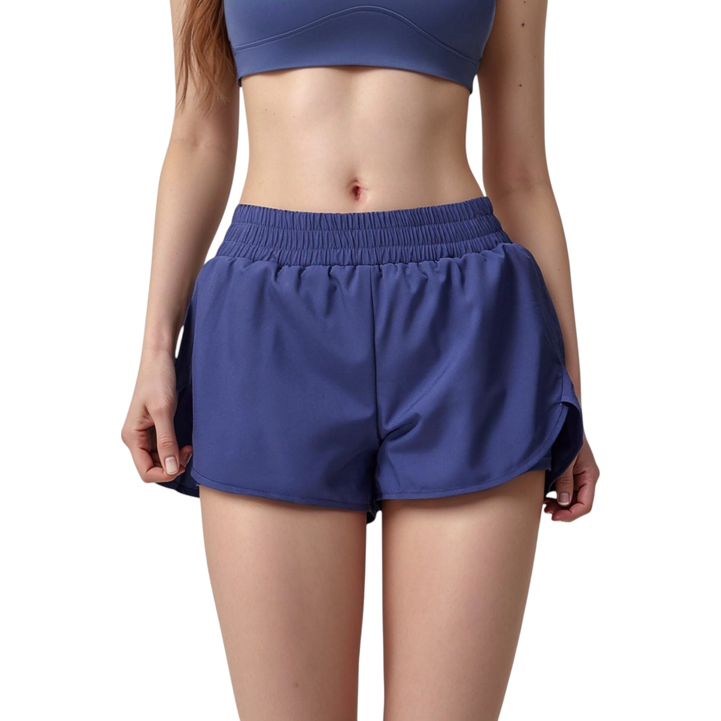 Anna-Kaci Active Women's High Waist Running Shorts with Built-In Liner and Side Pockets for Storage