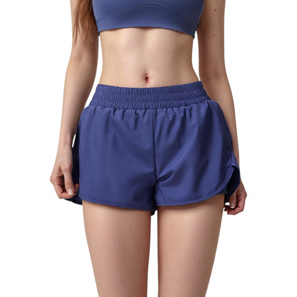 Anna-Kaci Active Women's High Waist Running Shorts with Built-In Liner and Side Pockets for Storage