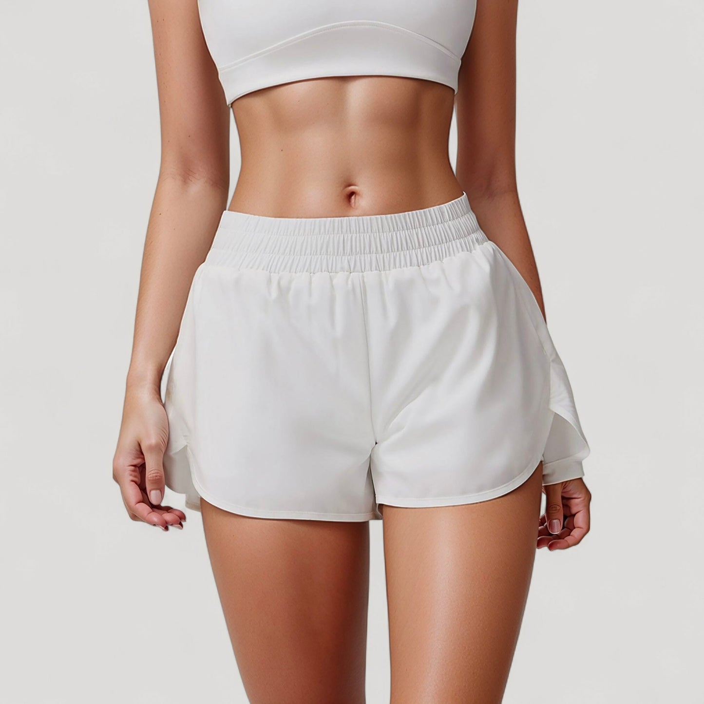 Anna-Kaci Active Women's High Waist Running Shorts with Built-In Liner and Side Pockets for Storage