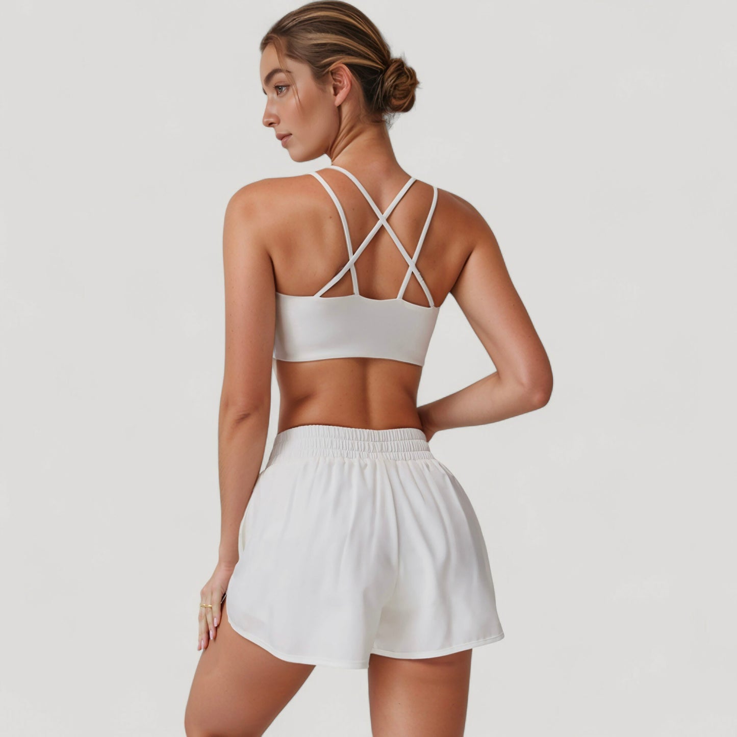 Anna-Kaci Active Women's High Waist Running Shorts with Built-In Liner and Side Pockets for Storage