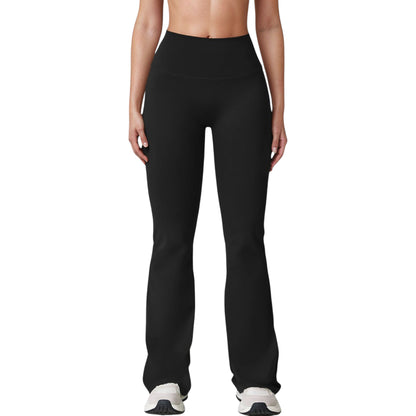 Anna-Kaci Active Women's High Waist Flared Leg Stretch Pants Smooth Fabric Seamless Waistband Active Lounge Bottoms
