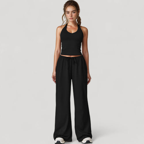 Anna-Kaci Active Women's Wide Leg Lounge Pants with Drawstring Waist and Relaxed Fit for All-Day Comfort