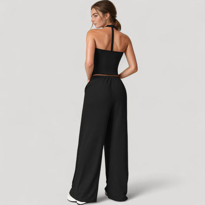 Anna-Kaci Active Women's Wide Leg Lounge Pants with Drawstring Waist and Relaxed Fit for All-Day Comfort