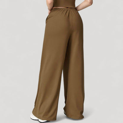 Anna-Kaci Active Women's Wide Leg Lounge Pants with Drawstring Waist and Relaxed Fit for All-Day Comfort
