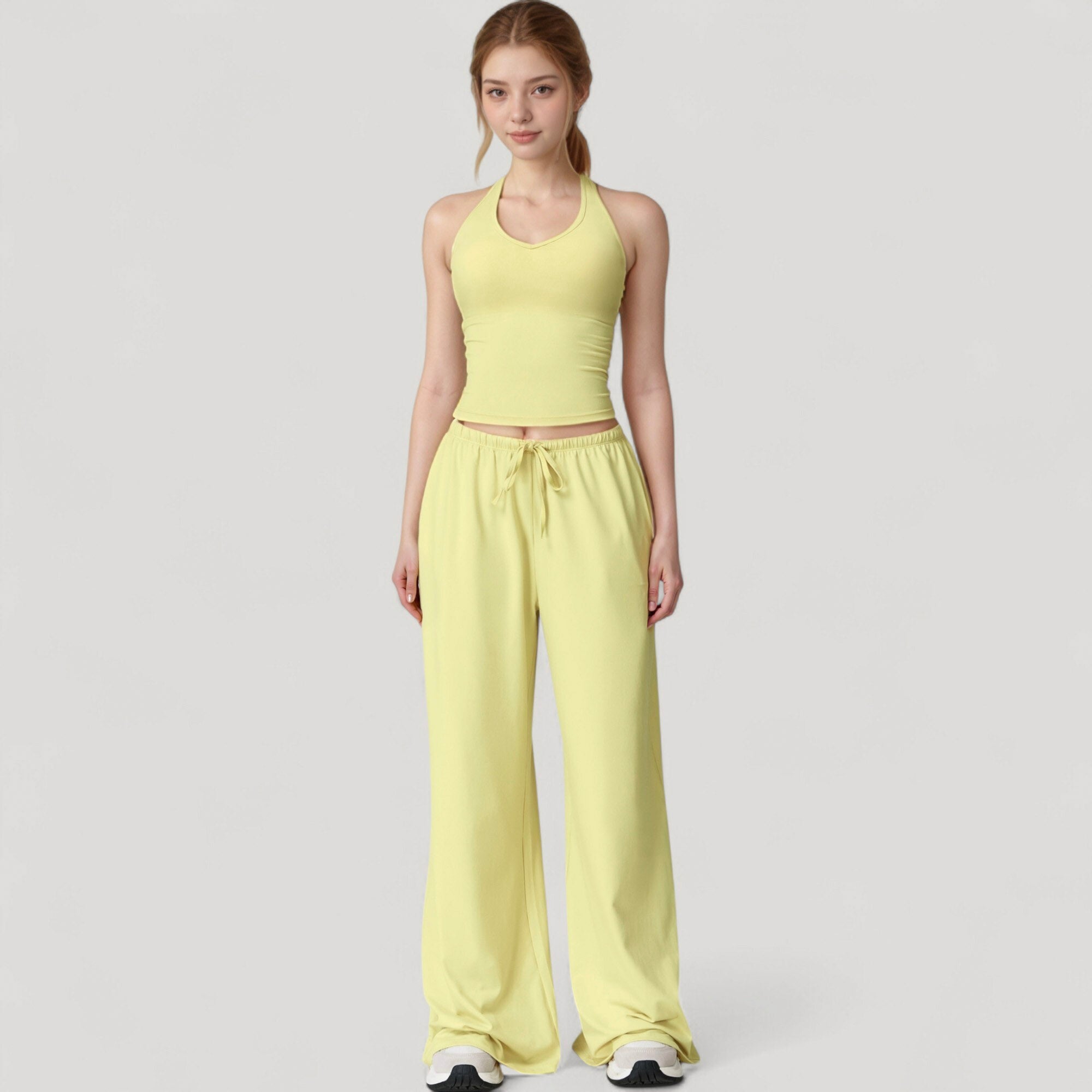 Anna-Kaci Active Women's Wide Leg Lounge Pants with Drawstring Waist and Relaxed Fit for All-Day Comfort