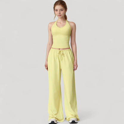 Anna-Kaci Active Women's Wide Leg Lounge Pants with Drawstring Waist and Relaxed Fit for All-Day Comfort
