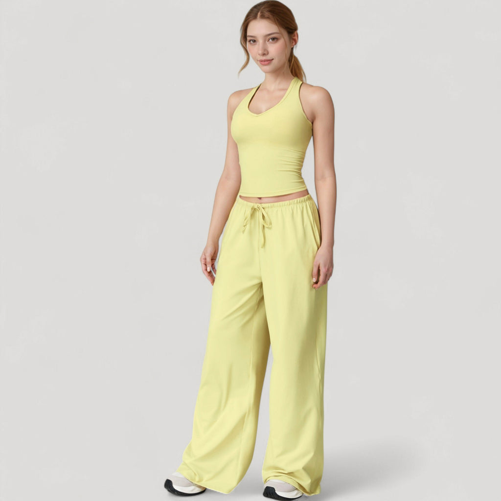 Anna-Kaci Active Women's Wide Leg Lounge Pants with Drawstring Waist and Relaxed Fit for All-Day Comfort