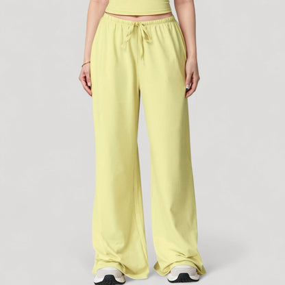 Anna-Kaci Active Women's Wide Leg Lounge Pants with Drawstring Waist and Relaxed Fit for All-Day Comfort