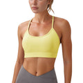 Anna-Kaci Active Women's Scoop Neck Sports Bra with Thin Straps Smooth Stretch Fabric Removable Pads Low Impact Support