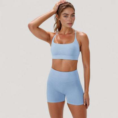Anna-Kaci Active Women's Scoop Neck Sports Bra with Adjustable Spaghetti Straps Removable Padding Stretch Fabric for Low Impact Activity