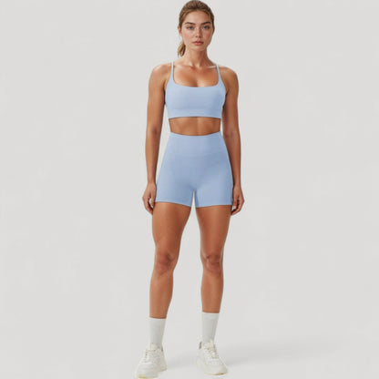 Anna-Kaci Active Women's Scoop Neck Sports Bra with Adjustable Spaghetti Straps Removable Padding Stretch Fabric for Low Impact Activity