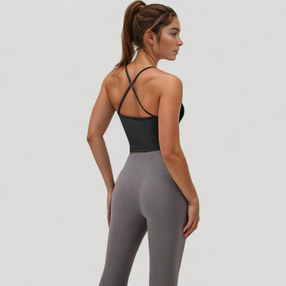 Anna-Kaci Active Women's Scoop Neck Racerback Tank Top with Handkerchief Hem and Built-In Shelf Bra for Low Impact Activity