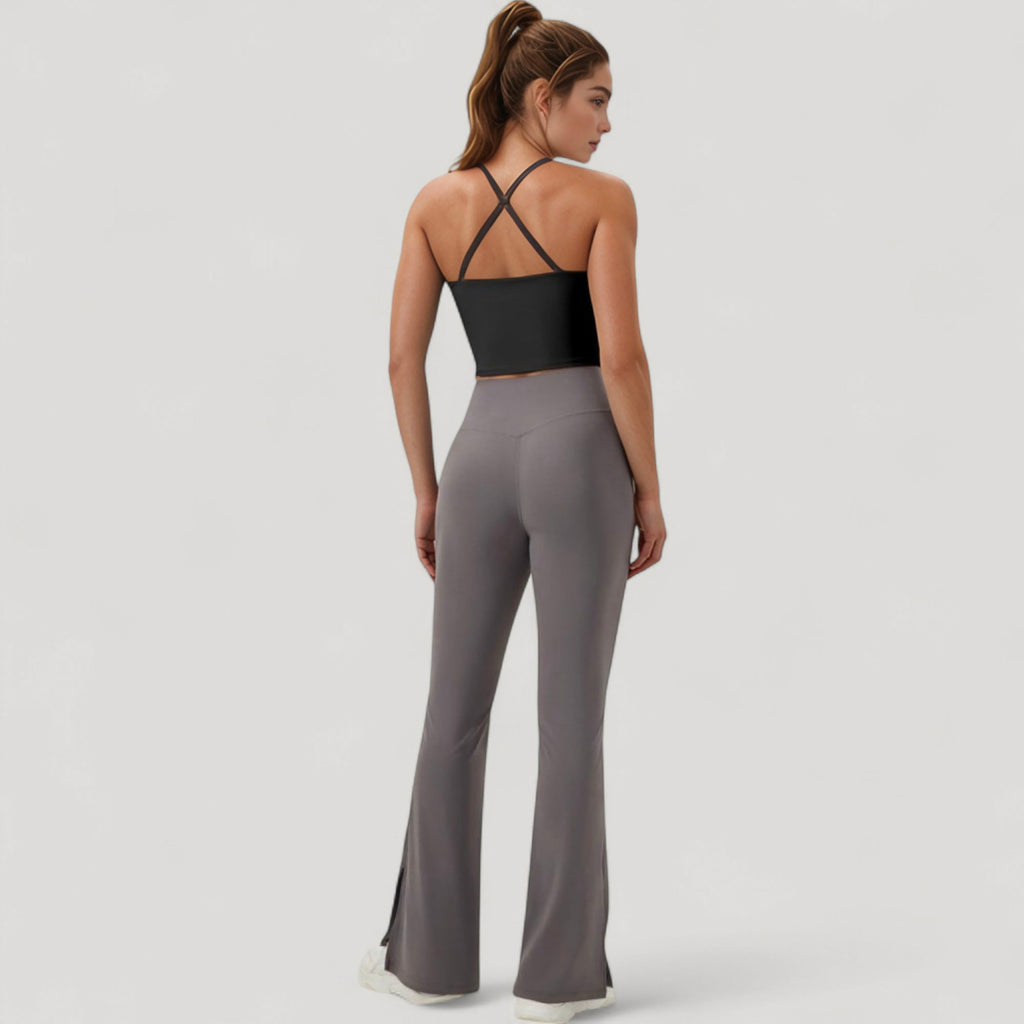 Anna-Kaci Active Women's Scoop Neck Racerback Tank Top with Handkerchief Hem and Built-In Shelf Bra for Low Impact Activity