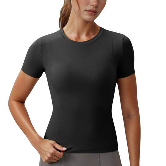 Anna-Kaci Women's Short Sleeve Performance Tee with Crew Neck and Slim Fit Stretch Fabric