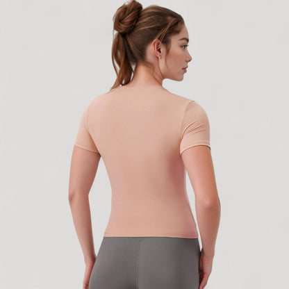 Anna-Kaci Women's Short Sleeve Performance Tee with Crew Neck and Slim Fit Stretch Fabric