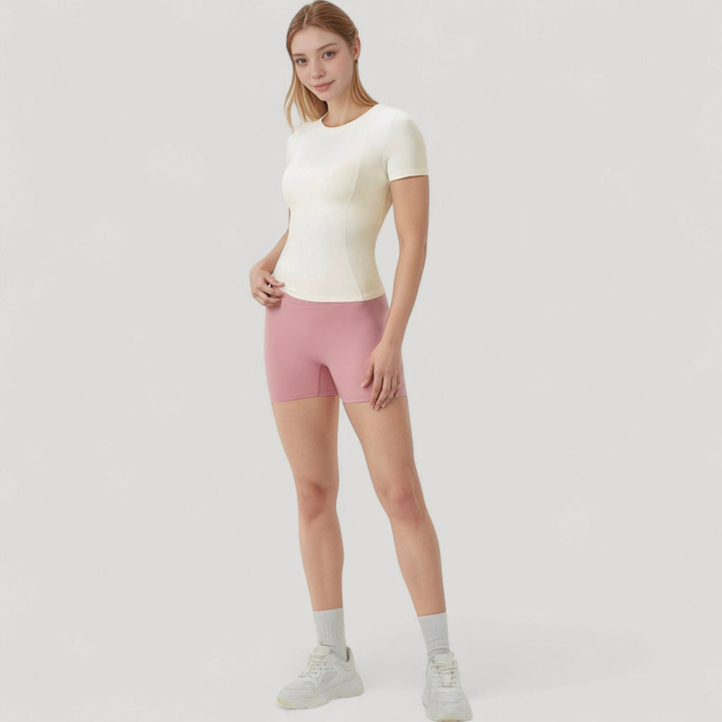 Anna-Kaci Women's Short Sleeve Performance Tee with Crew Neck and Slim Fit Stretch Fabric