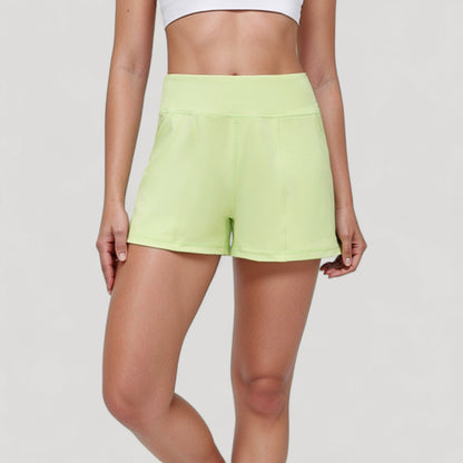 Anna-Kaci Active Women's High Waist Performance Shorts with Wide Waistband and Side Pockets for Active Comfort