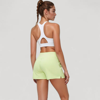 Anna-Kaci Active Women's High Waist Performance Shorts with Wide Waistband and Side Pockets for Active Comfort