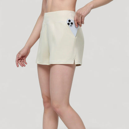 Anna-Kaci Active Women's High Waist Performance Shorts with Wide Waistband and Side Pockets for Active Comfort