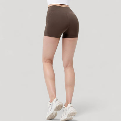 Anna-Kaci Active Women's High Waist Workout Shorts with Side Pockets and Seam-Contoured Fit for Flexible Movement