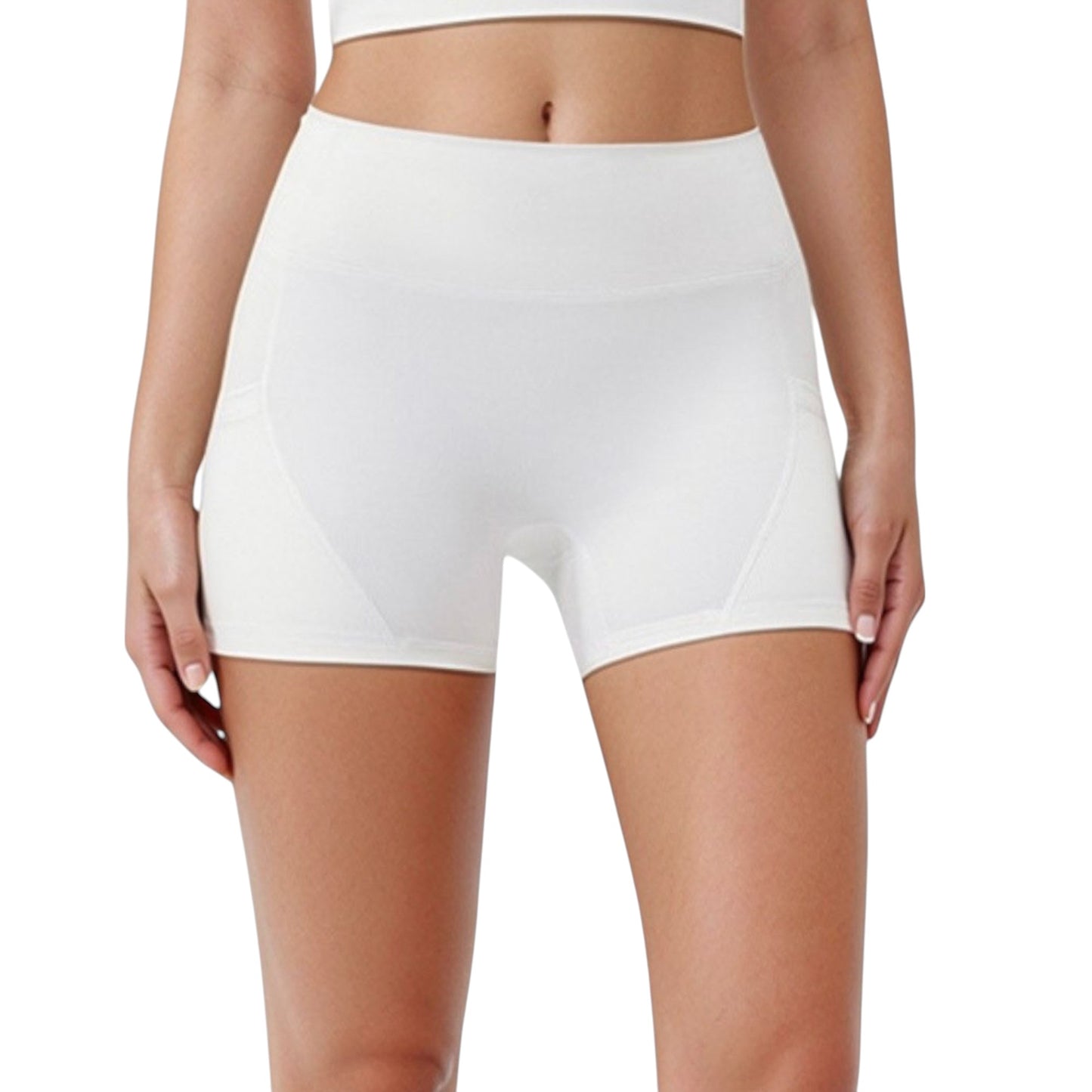Anna-Kaci Active Women's High Waist Workout Shorts with Side Pockets and Seam-Contoured Fit for Flexible Movement