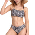 Anna-Kaci Women's Leopard Print Bikini Set with Scoop Neck Top and Cutout Side Bottoms