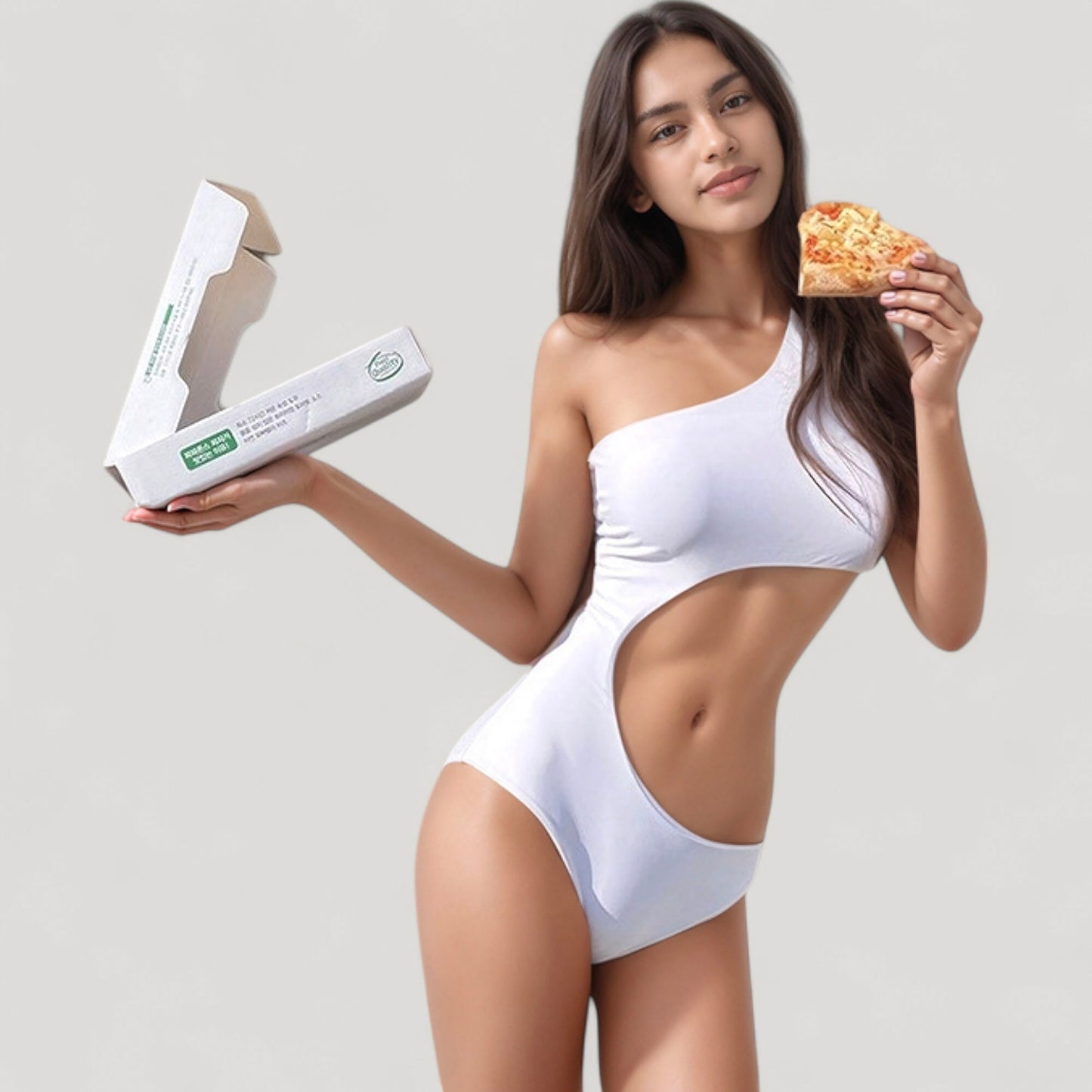 Anna-Kaci Women's One Shoulder Cutout Monokini Swimsuit with Asymmetrical Top and High Leg Bottom