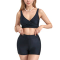 Anna-Kaci Swim Women's Twist Front Bikini Top and High Waist Swim Shorts Set with Supportive Wide Straps and Soft Stretch Fit