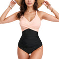 Anna-Kaci Swim Women's Twist Front One Piece Swimsuit with Ruched Waist Panel and Adjustable Straps for Flattering Shaping and Support