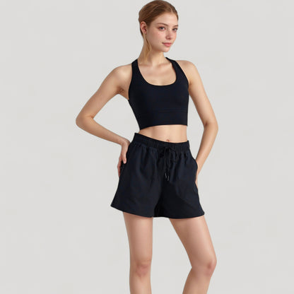 Anna-Kaci Active Women's Scoop Neck Sports Bra Top with Wide Straps and Soft Stretch Fit