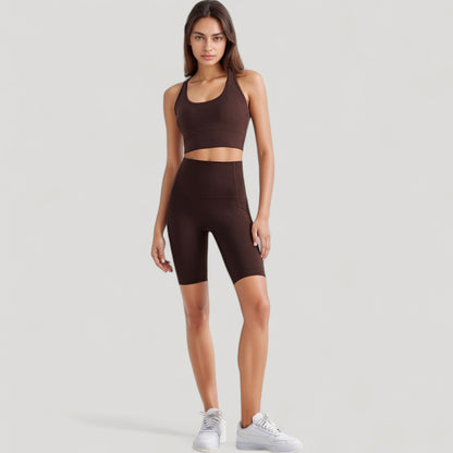 Anna-Kaci Active Women's Scoop Neck Sports Bra Top with Wide Straps and Soft Stretch Fit