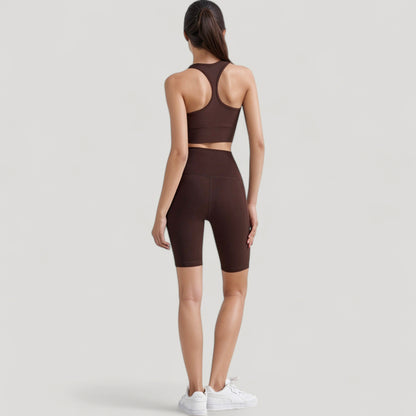 Anna-Kaci Active Women's Scoop Neck Sports Bra Top with Wide Straps and Soft Stretch Fit