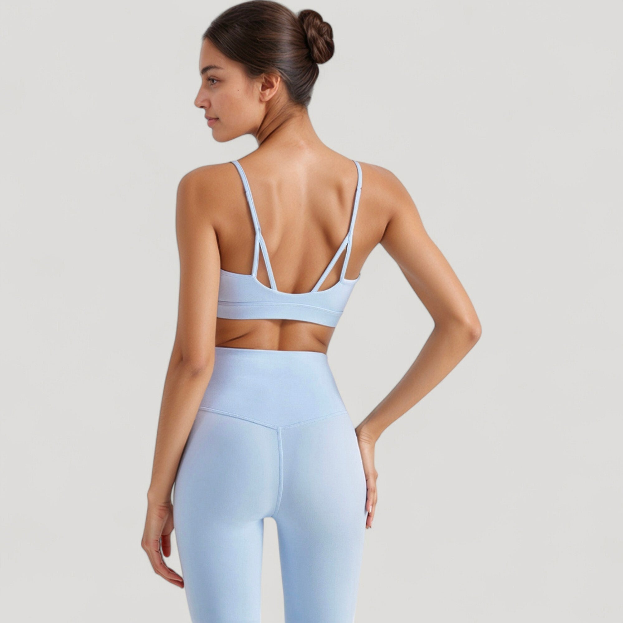Anna-Kaci Active Women's Spaghetti Strap Scoop Neck Sports Bra Top with Lightweight Stretch Fabric