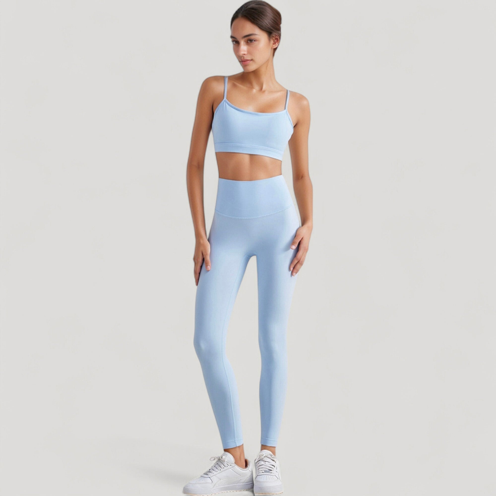 Anna-Kaci Active Women's Spaghetti Strap Scoop Neck Sports Bra Top with Lightweight Stretch Fabric