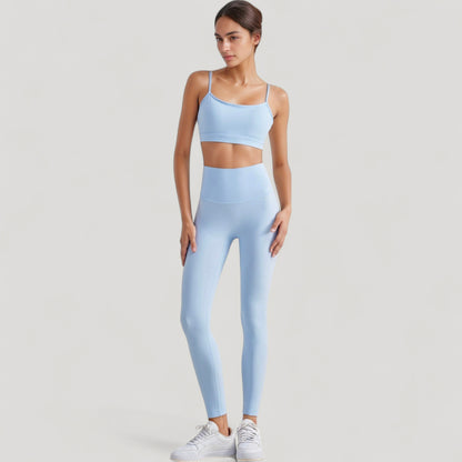 Anna-Kaci Active Women's Spaghetti Strap Scoop Neck Sports Bra Top with Lightweight Stretch Fabric