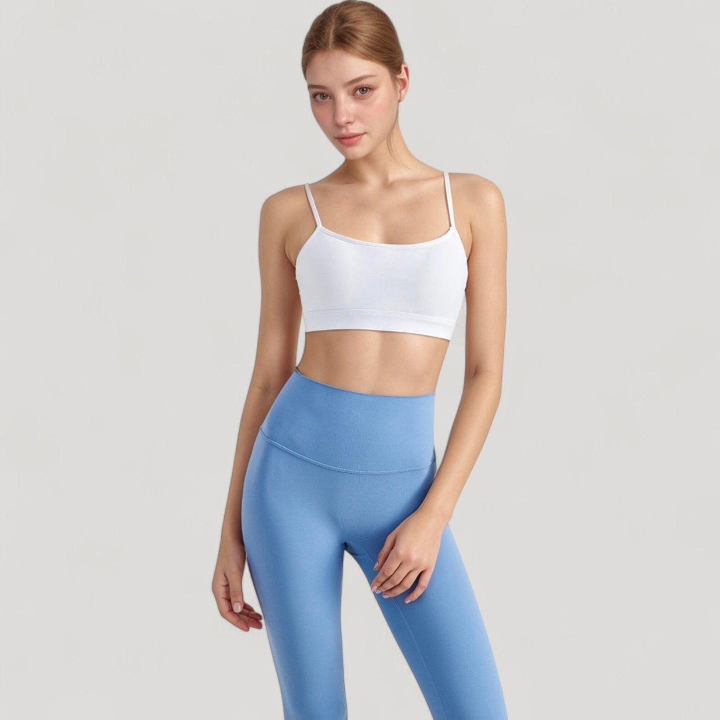 Anna-Kaci Active Women's Spaghetti Strap Scoop Neck Sports Bra Top with Lightweight Stretch Fabric