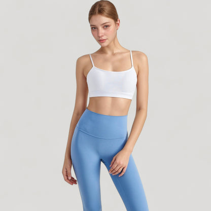 Anna-Kaci Active Women's Spaghetti Strap Scoop Neck Sports Bra Top with Lightweight Stretch Fabric