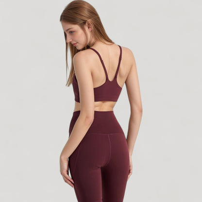 Anna-Kaci Active Women's Seamless Scoop Neck Sports Bra with Thin Adjustable Straps and Soft Stretch Fabric