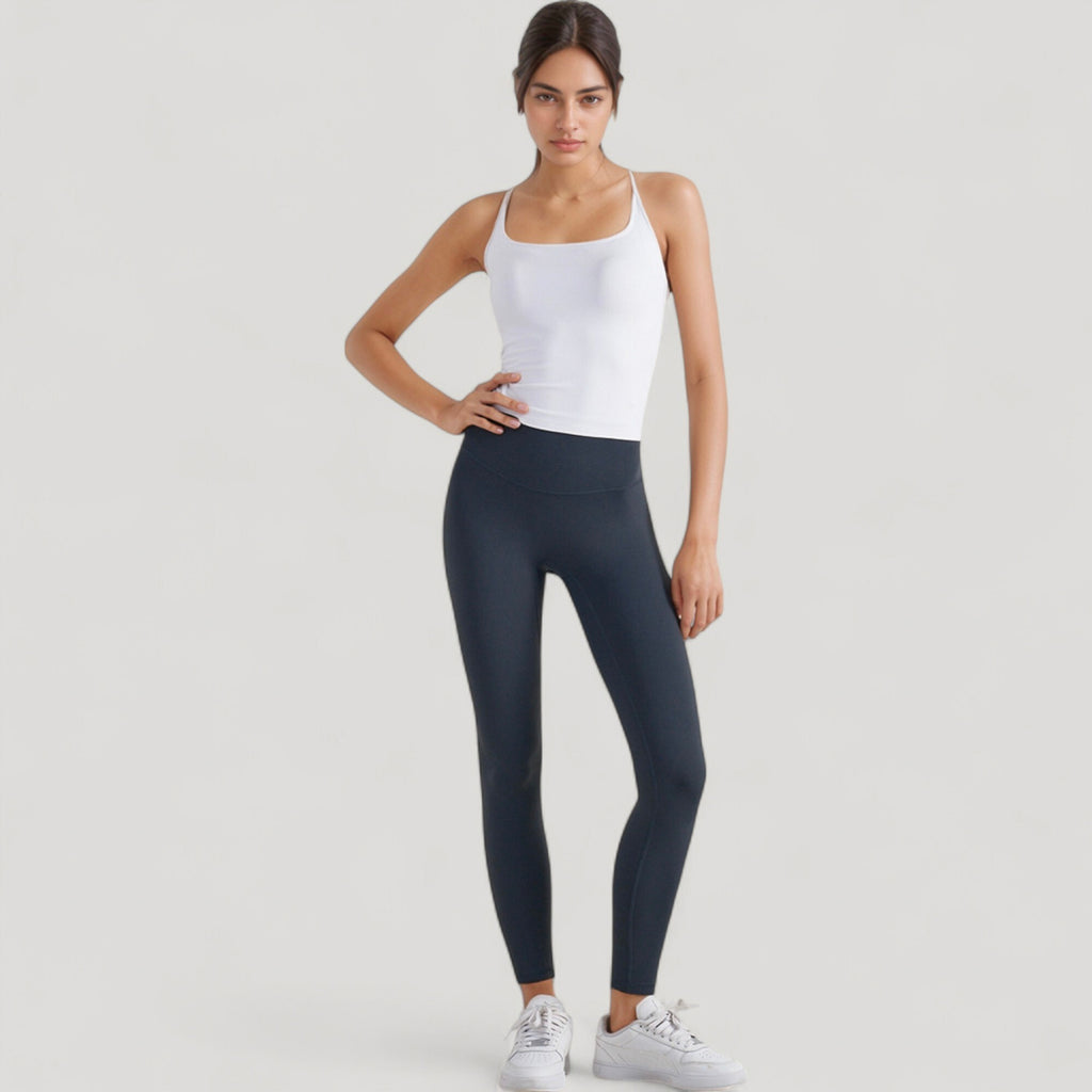Anna-Kaci Active Women's Fitted Square Neck Tank Top with Built-In Bra and Racerback Design for Active and Casual Comfort