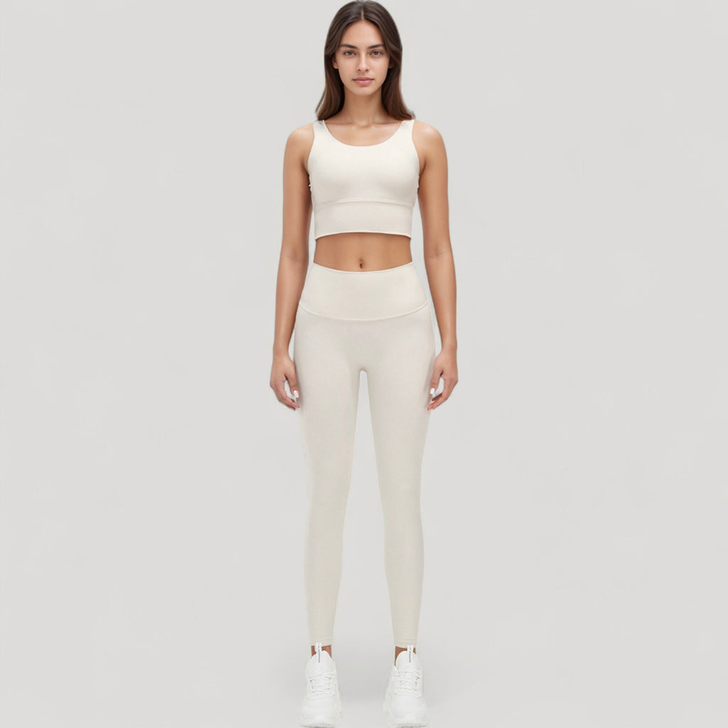 Anna-Kaci Active Women's Scoop Neck Longline Sports Bra with Wide Shoulder Straps and Deep V-Back Design