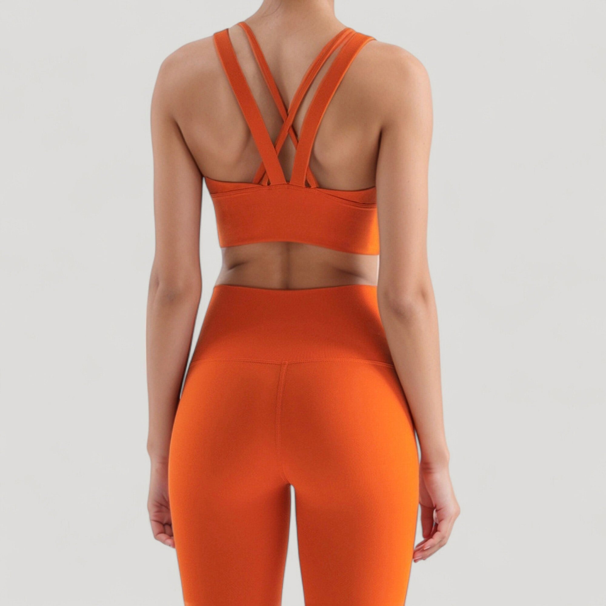 Anna-Kaci Active Women's Strappy V Neck Sports Bra Top with Wide Shoulder Bands and Soft Stretch Fabric