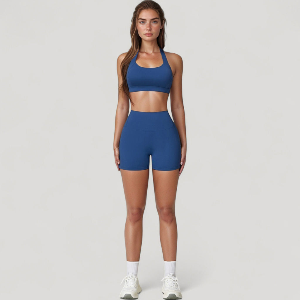 Anna-Kaci Active Women's Wide Strap Square Neck Sports Bra Top with Sculpted Seam Detail and Cropped Fit