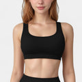 Women's Scoop Neck Sports Bra with Wide Shoulder Straps and Soft Stretch Fabric for Low to Medium Impact