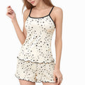 Anna-Kaci Lounge Women's Star Print Cami and Shorts Pajama Set with Contrast Trim and Lettuce Hem