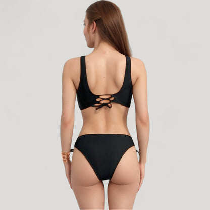 Anna-Kaci Swim Women's Crisscross Front Bikini Top with V-Neckline and Wide Straps for a Sleek Supportive Fit