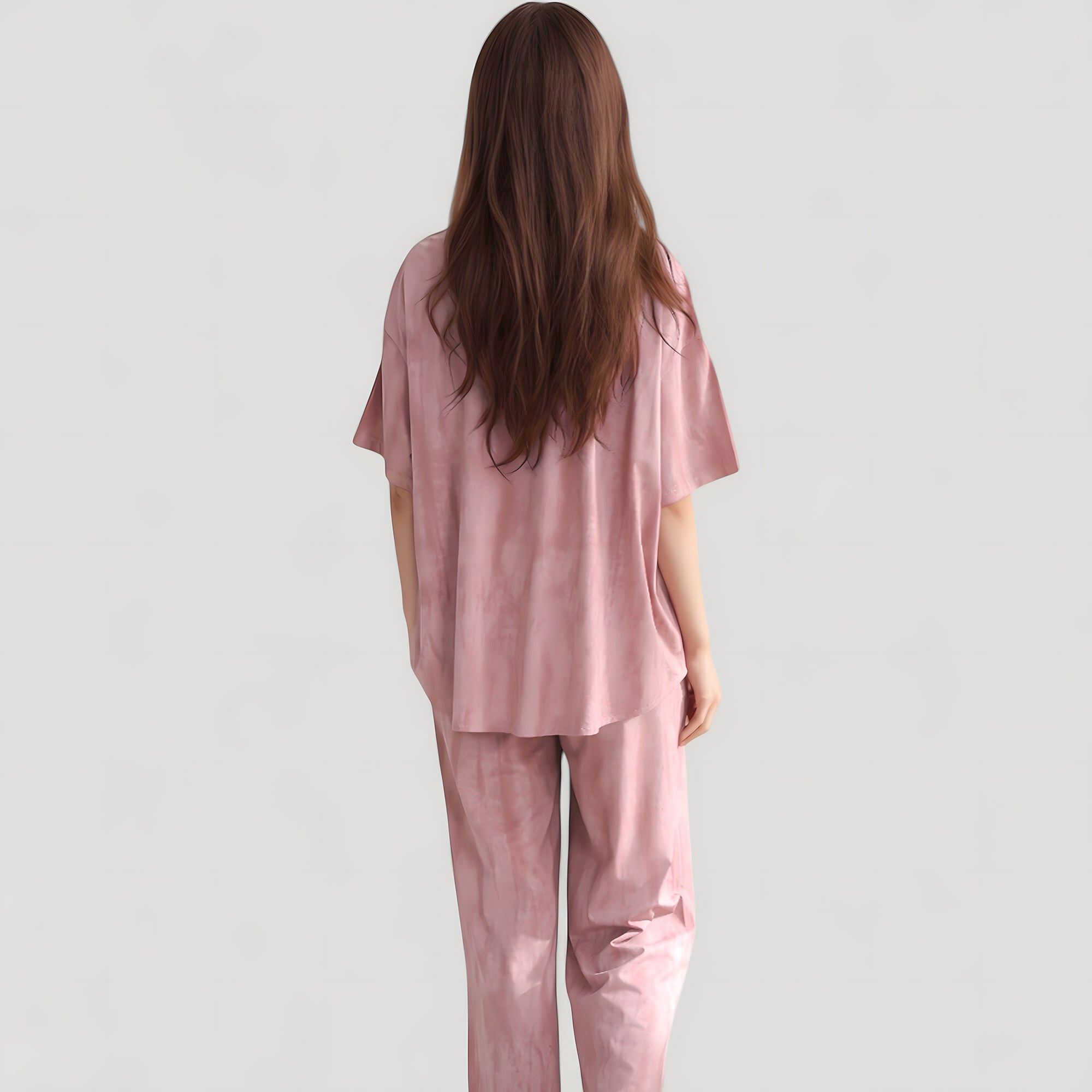Anna-Kaci Lounge Women's Satin Pajama Set with Short Sleeve Button-Up Top and Wide Leg Pants