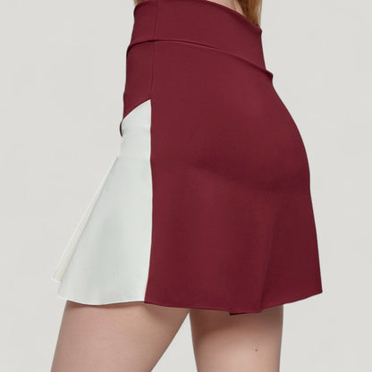 Anna-Kaci Active Women's High Waist Colorblock Tennis Skirt with Sculpted Contrast Design and Flared Hem