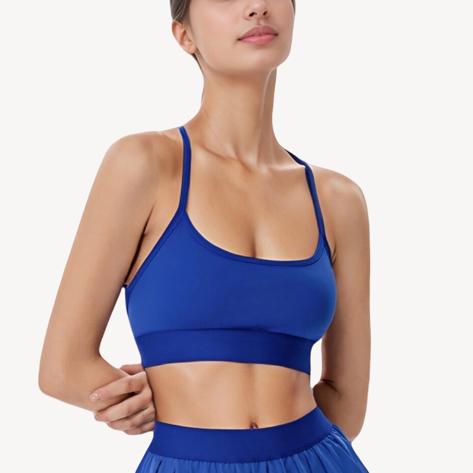 Anna-Kaci Active Women's Strappy Sports Bra with Scoop Neck and Wide Underband for Light to Medium Support